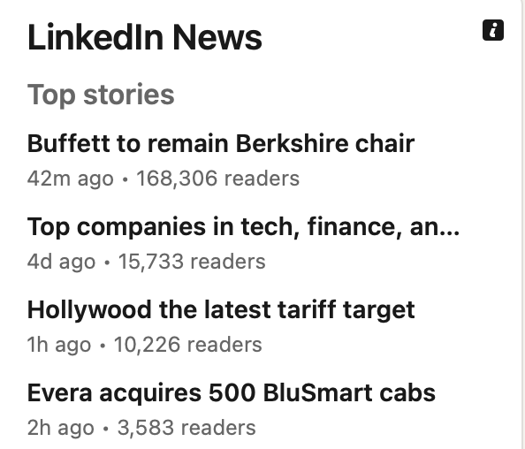 Find LinkedIn influencers through LinkedIn News