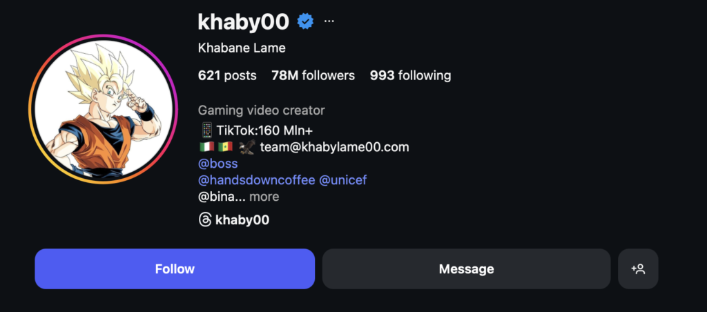 Khaby Lame - top male influencers