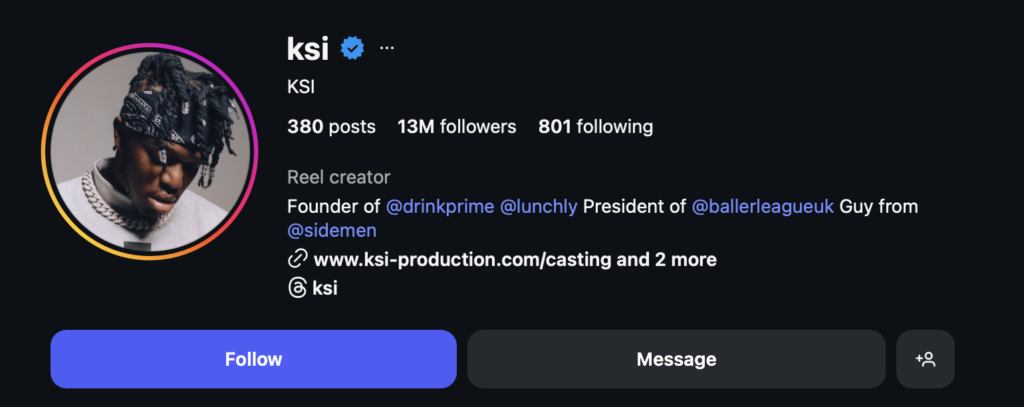 KSI - top male influencers